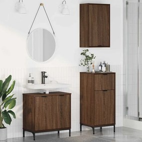 Fürdőszoba bútor szett 3 pcs barna tölgy 39.5 x 36 x 88 cm