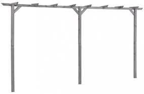 szürke impregnált fenyőfa kerti pergola 400 x 40 x 205 cm