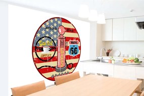 Vlies Fotótapéta - Retro Gas Station Sign - 375x250 cm