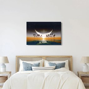 Kép - Hold a pálmafák felett (90x60 cm)