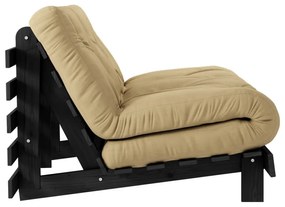 Mustársárga kinyitható kanapé 140 cm Roots Black Night – Karup Design