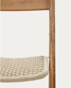 Fehér-natúr színű tömörfa kerti szék Dandara – Kave Home