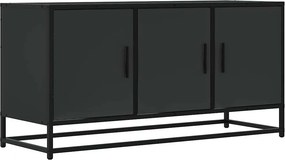 vidaXL fekete szerelt fa és fém TV-szekrény 100x35x50 cm