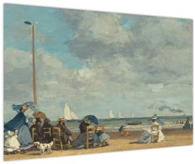 Kép - Eugène Boudin, Beach  at Trouville, reprodukciók (90x60 cm)