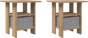 vidaXL Éjjeli asztal 2 pcs Artisan tölgy 41 x 40 x 45 cm Faanyag