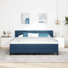 Boxspring ágy matraccal Kék 180 x 200 cm Szövet és Mérnöki Fa