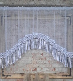 Kész függöny 300x160, íves, csíkos, gipiura 30cm boho