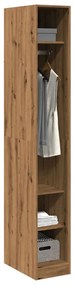 kézműves tölgy színű szerelt fa ruhásszekrény 30 x 50 x 200 cm