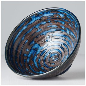 Copper Swirl kék kerámia tál, ø 16 cm - MIJ