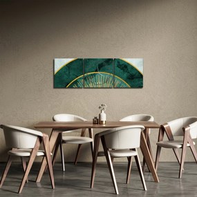 Kép - Arany textúrájú formák (órával) (90x30 cm)
