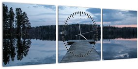 Kép - Móló a tón (órával) (90x30 cm)