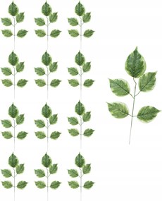 Levél zöld krémszínű ág 12 db-os kötöző