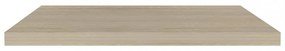 2 db tölgyszínű MDF lebegő fali polc 80 x 23,5 x 3,8 cm