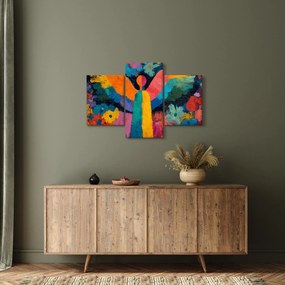 Kép - Absztrakt angyal virágokkal (90x60 cm)