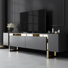 TV szekrény Yildiz - Anthracite, Gold