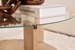 Dohányzóasztal Clara - Sapphire Oak, Transparent