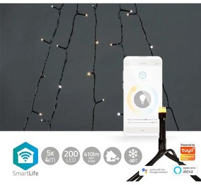 Nedis WIFILXT12W200 - LED Karácsonyi függöny 200xLED/8 funkció 5x7m IP65 Wi-Fi Tuya