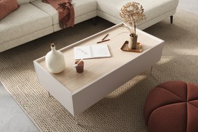 Desin dohányzóasztal 120 cm fiókokkal - kasmír / nagano tölgy