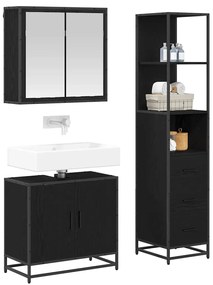 Fürdőszoba bútor szett 3 pcs Musta tammi 65 x 33 x 60 cm