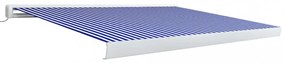 kék és fehér motorizált kazettás napellenző 350x250 cm