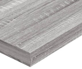 4 db szürke sonoma színű szerelt fa fali polc 60 x 10 x 1,5 cm