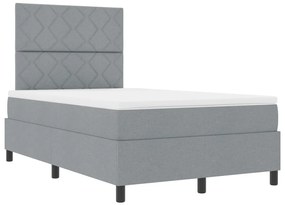 Box Spring Ágy matresszel Világosszürke Kis Dupla Szövet