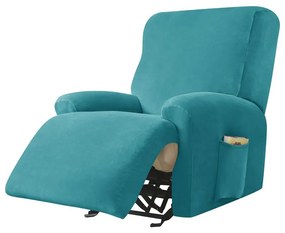 Relax Fotel Huzat (bársonyos, 1 üléses, sötét tengerzöld, rugalmas)