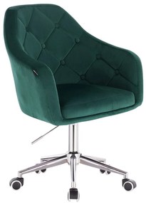 HR831K Sötétzöld Modern Velúr Szék Krómozott lábbal