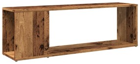 antik fa színű szerelt fa TV-szekrény 100 x 24 x 32 cm