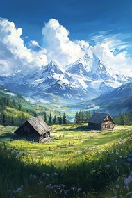 Canvas Vászonkép Lengyelország Tátra Hegyek Tisztás Rét Csarnok Völgy 80x120