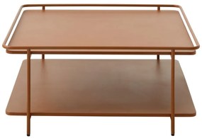 Terrakotta színű fém dohányzóasztal 75x75 cm Yuba – Unique Furniture