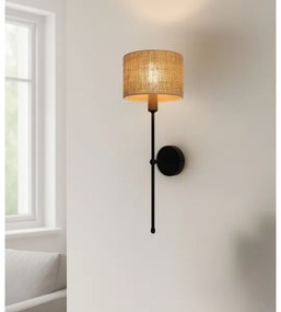 Fali lámpa MADELA 1xE14/40W/230V juta/fekete