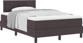 vidaXL Boxrugós ágy matracmal Sötét Barna 120 x 190 cm szövet