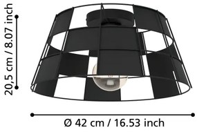 Eglo 43891 - Mennyezeti lámpa PONTEFRACT 1xE27/40W/230V