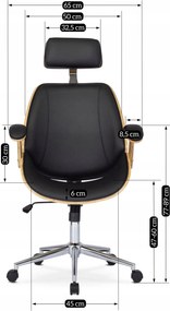 Vezetői forgószék aranytölgy/fekete színben FABIAN