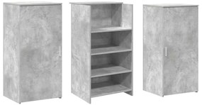recepciós pult betonszürke 155x50x103,5 cm szerelt fa