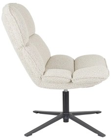 Krémszínű forgó buklé fotel Bros – White Label
