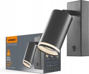 Fali lámpa 1x GU10 fekete Kent Videx