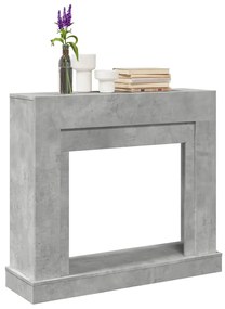 betonszürke szerelt fa kandallóburkolat 100 x 30 x 87,5 cm