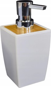 Folyékony Szappan Adagoló 370 ML Fehér Bambusz Fa Strapabíró Stílusos