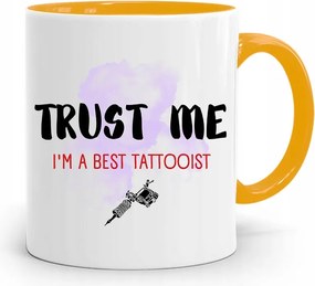 Tetoválóknak Tetováló Bögre Sárga Ajándék fényképes nyomtatással