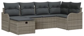 Kerti Kanapé Szett párnával 6 pcs Szürke 232.5 x 122.5 x 85 cm