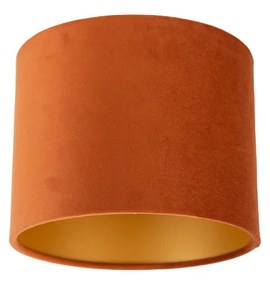 Szövet lámpaernyő narancssárga, arany belsővel 18/18/14