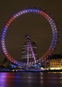 Poszter 29,7x42cm London Eye éjszaka, Assaf Frank
