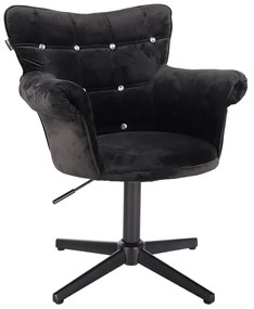 HR804CCROSS Fekete modern velúr szék fekete lábbal