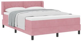 Boxspring Ágy Matrac Márkás Rózsaszín 160x200 cm Bársonyos