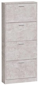 betonszürke szerelt fa cipőszekrény 59x17x150 cm