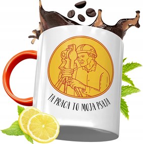 Narancssárga Bögre Földmérőnek Ajándék fényképes nyomtatással