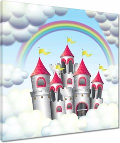 Våszonkép 50x50 Mesés kastély szivårvånnyal