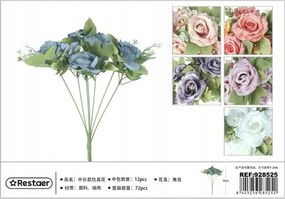 Mesterséges rózsacsokor, lakásdekoráció, 39 cm